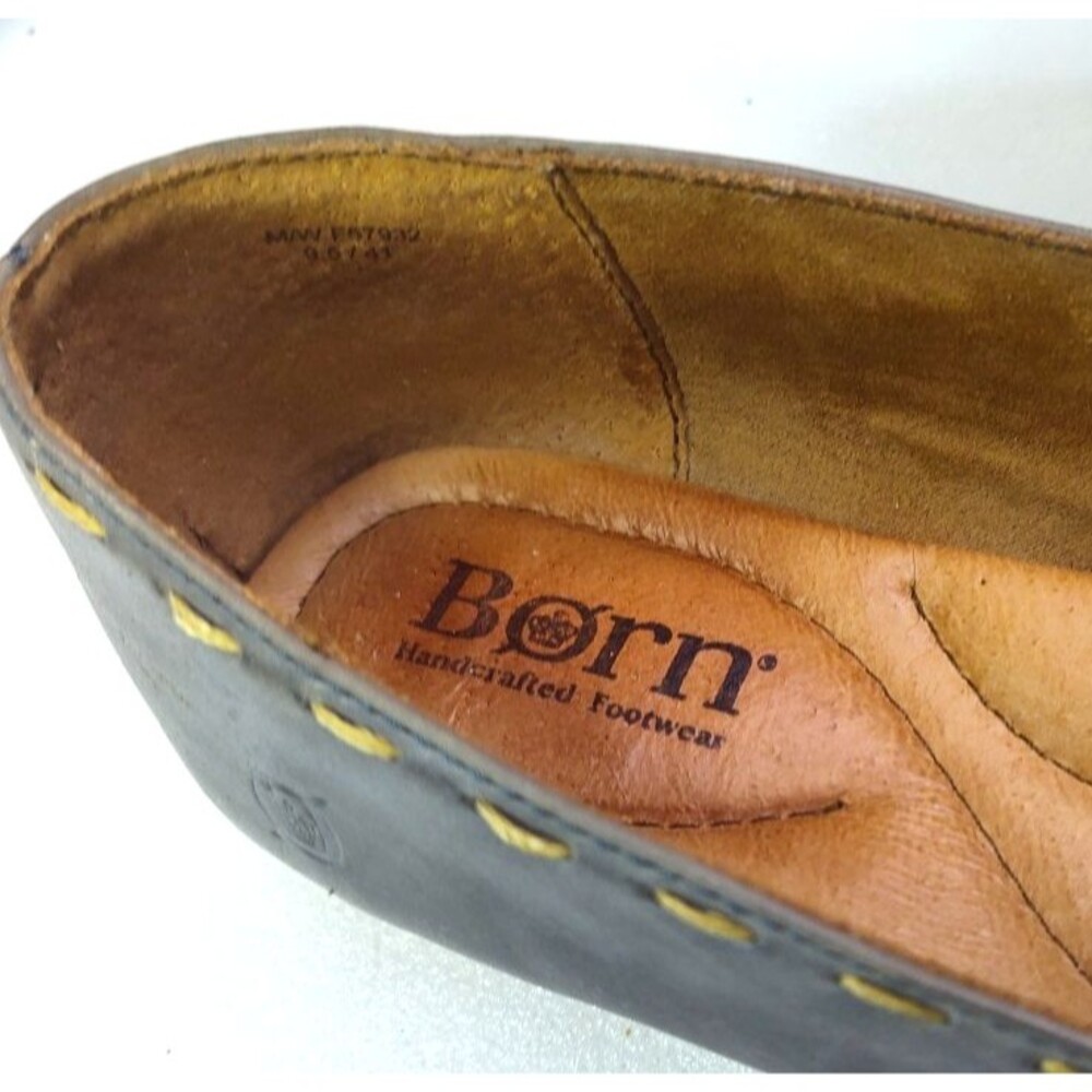 Born Womens Maple Campanula Gray Leather Slip On Flat Loafers Size 9.5/ 41 - Picture 4 of 12
